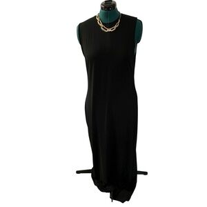 Skims Black Sleeveless Midi Dress NWT